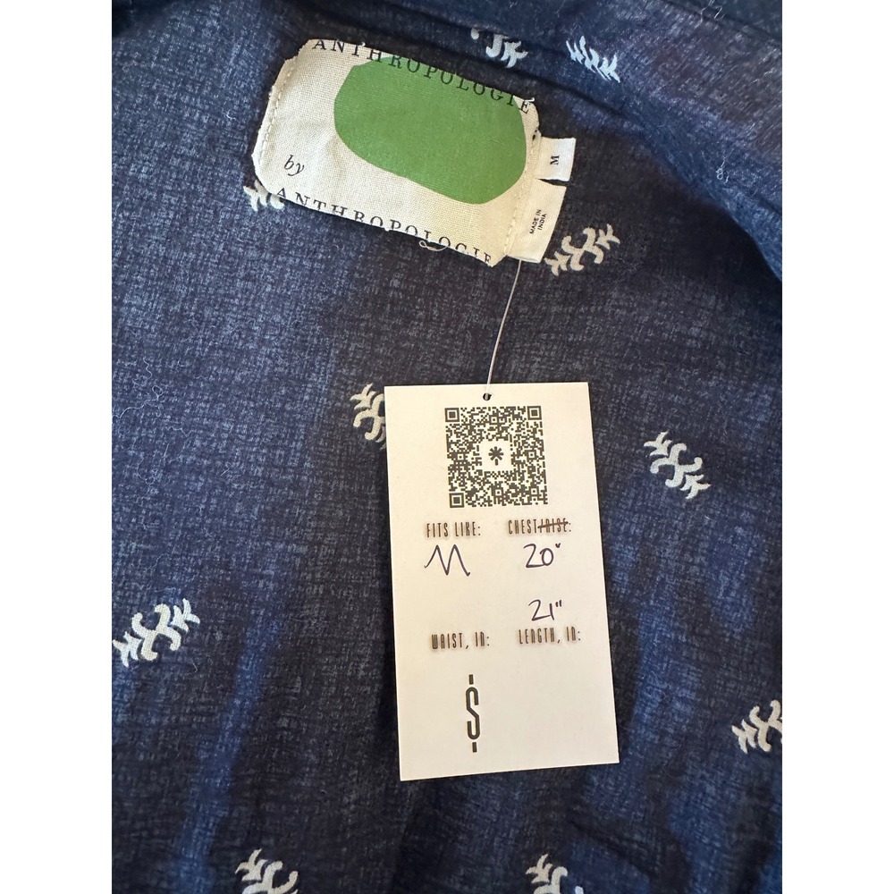 Anthropologie Quilted Jacket Paisley Print Red Navy Boho Soft Cozy Women Medium - Picture 6 of 10